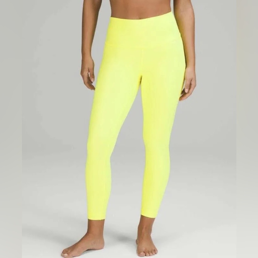 Lululemon Wunder Under High-Rise Tight 25" *Luxtreme in Highlighter Yellow Sz 4